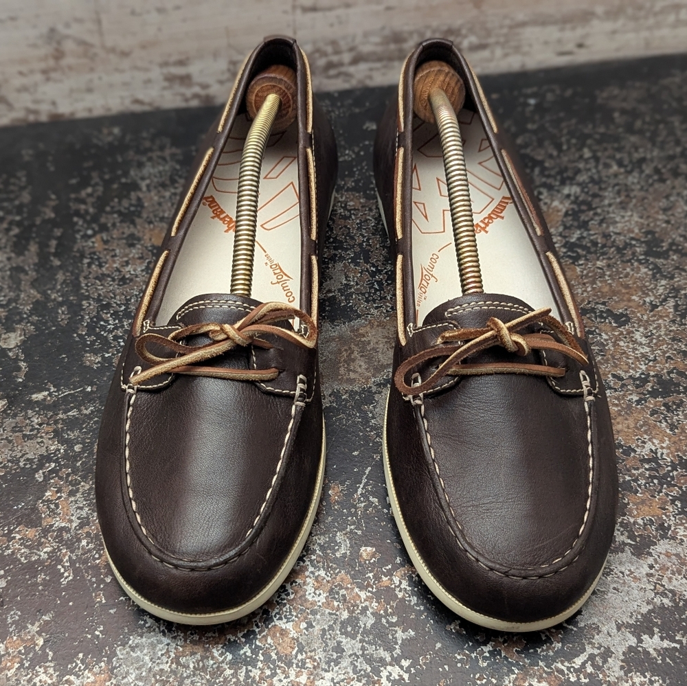 Womens Timberland Boat Shoes Loafers Sz 11 Brown Leather 62339 4760